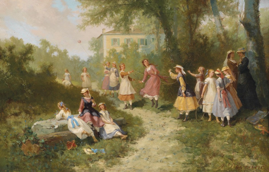 Auguste Viande Spielende Kinder im Garten