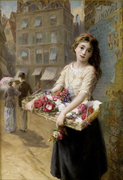 Augustus Edwin Mulready A street flower seller 1882
