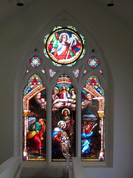 Basilica of Saint Mary of the Immaculate Conception (Norfolk, Virginia), interior, stained glass, The Nativity of the Lord