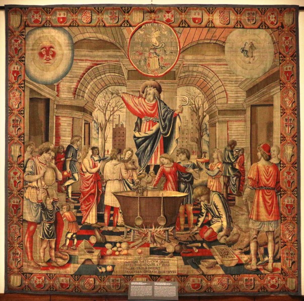 Benedetto da milano e collaboratori su disegno del bramantino, arazzi trivulzio, dicembre, 1504 ca.-1509, 01
