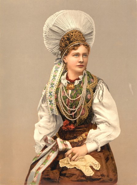 Benedikt Lergetporer - Girl in Native Costume, Carniola, Austro-Hungary