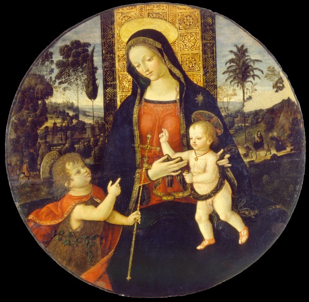 Bernardino di Betto called Il Pinturicchio and workshop - The Virgin and Child with the Infant Saint John the Baptist - Google Art Project