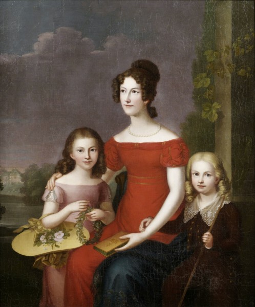 Carl Rothe Caroline Friederike Mathilde von Württemberg mit ihren zwei Kindern