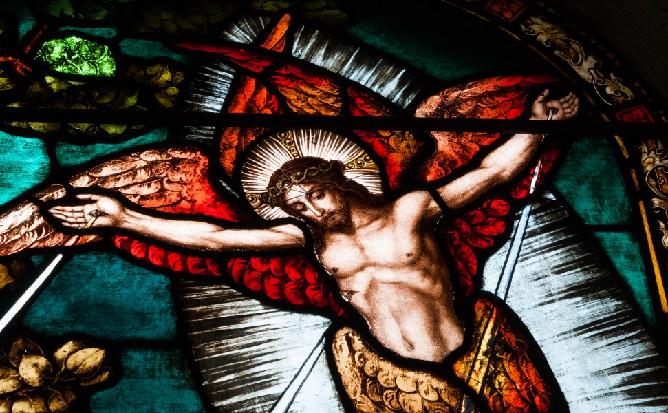 Carrickbeg Saint Francis Church East Transept Window Saint Francis Receiving The Stigmata Detail Seraph-Christ 2015 09 16