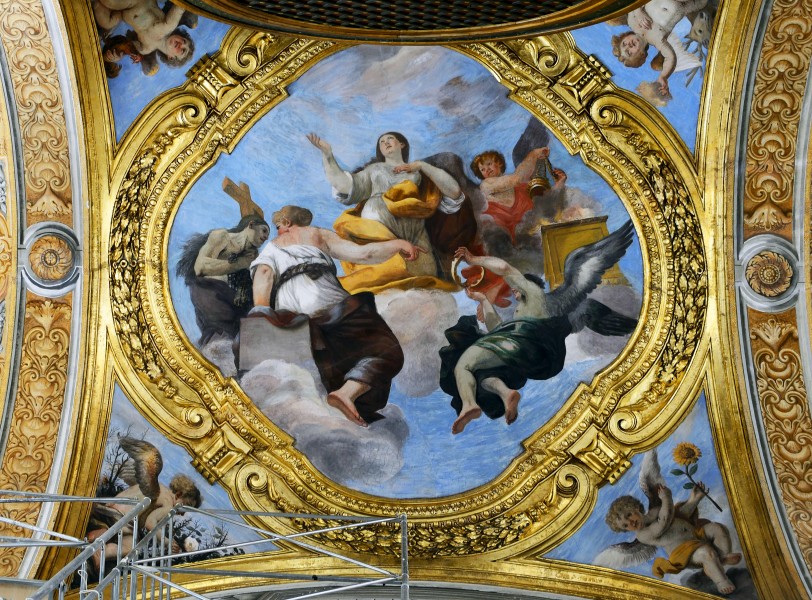 Ceiling on left in San Carlo al Corso (Rome)