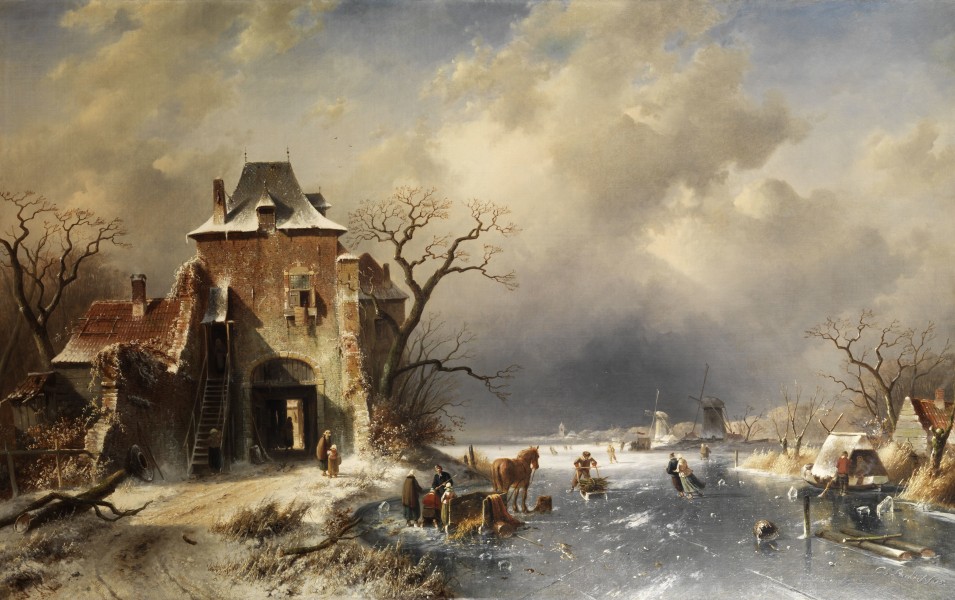 Charles Leickert Holländische Winterlandschaft 1865