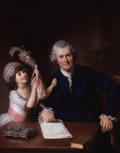 Christopher Anstey with his daughter by William Hoare