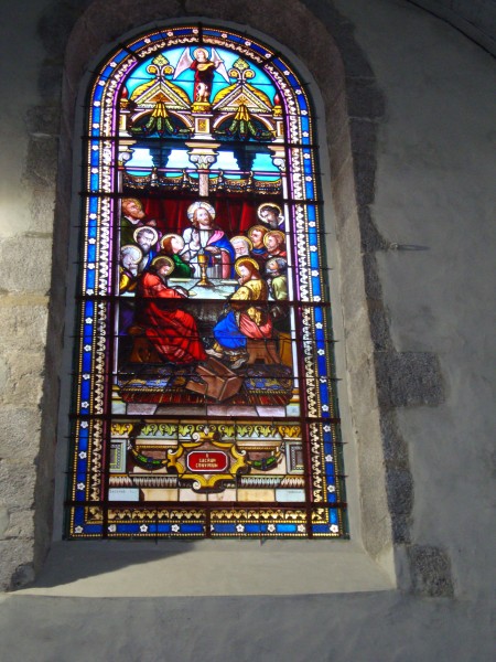 Ciboure (Pyr-Atl, Fr) St.Vincent, stained glass window The Last Supper