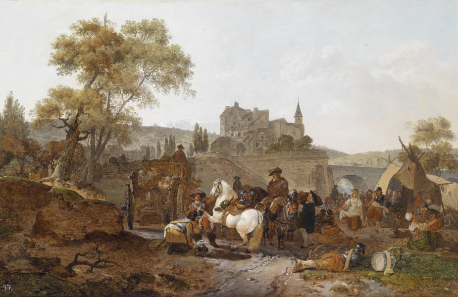 Claude Michel Hamon Duplessis Militärisches Lager vor den Mauern einer Stadt 1791