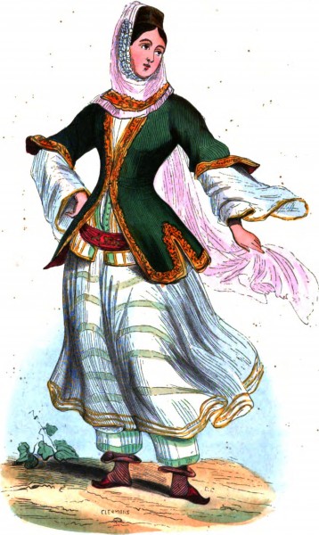 Clermnds. Jeune Fille Armenienne. Auguste Wahlen. Moeurs, usages et costumes de tous les peuples du monde. 1843