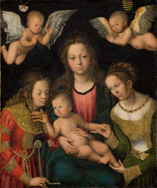 Cranach, Lucas (I) - Virgin and Child with the Saints Catherine and Barbara - Statens Museum for Kunst