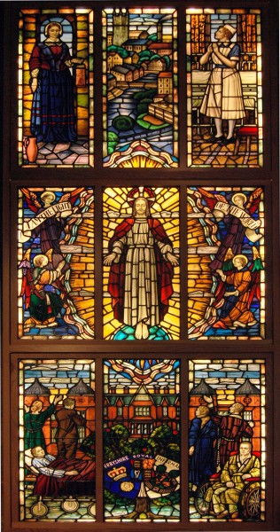 Derby DRI stained glass window at St Peters squared