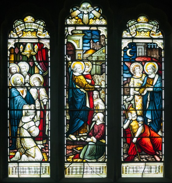 Derry St Columb's Cathedral North Aisle Window Saints Stephan and Peter 2013 09 17