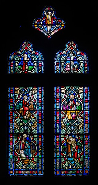 Derry St Columb's Cathedral Passage to Chapter Room Window Jesus Christ 2013 09 17