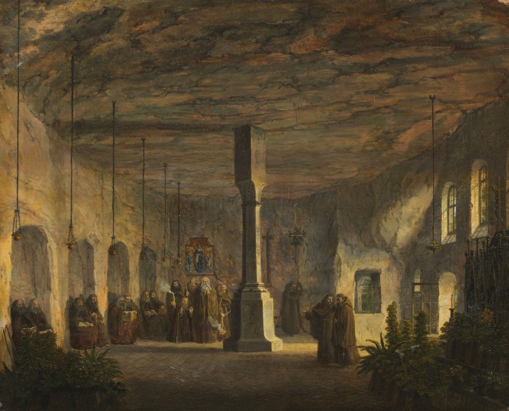 Domenico Quaglio Innenansicht der Maximuskapelle in Salzburg 1818