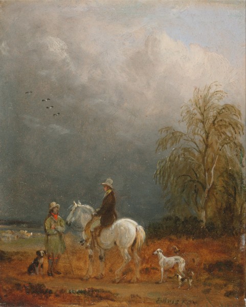 Edmund Bristow - A Traveller and a Shepherd in a Landscape - Google Art Project