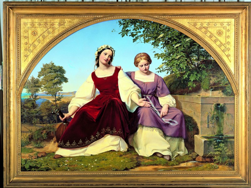 Eduard Bendeman - Two Girls at the Well - Google Art Project