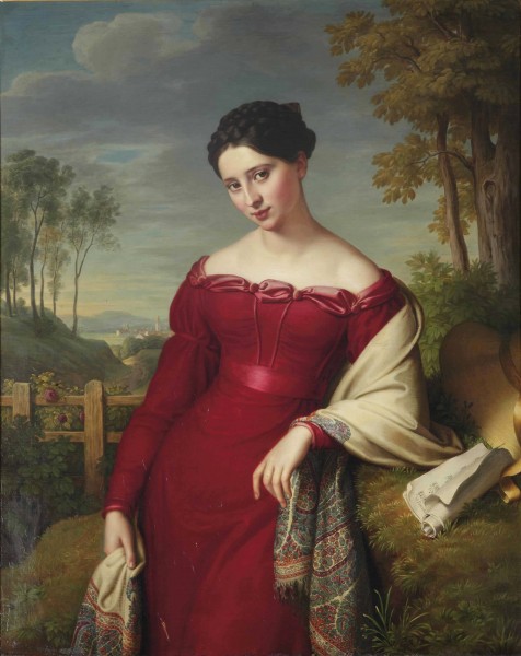 Eduard Friedrich Leybold - Porträt einer eleganten Dame