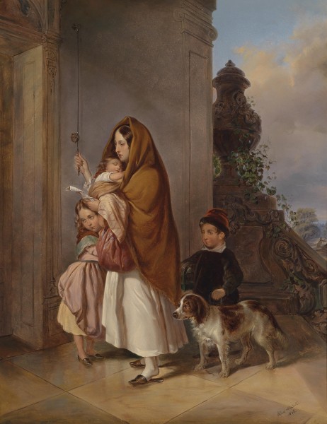 Elisabeth Modell Mutter mit ihren Kindern in Not 1848