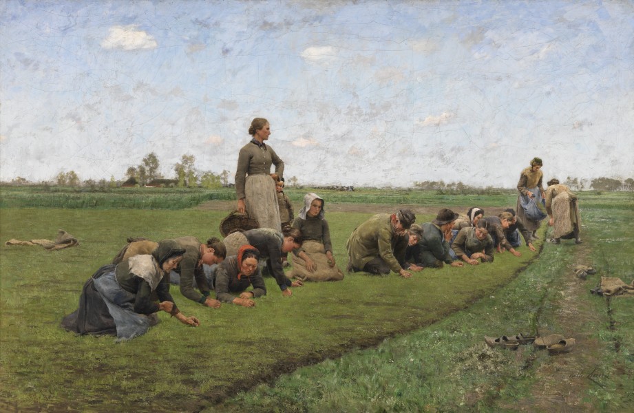 Emile Claus - Vlaswieden in Vlaanderen (1887)