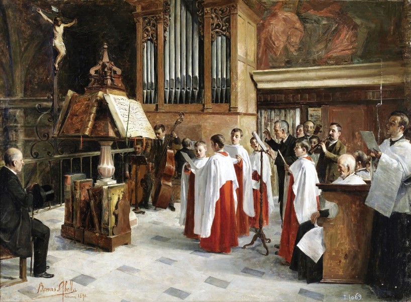 En el coro, de Vicente Borrás y Abella (Museo del Prado)