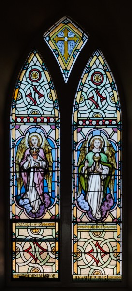 Eskaheen St. Patrick's Church North Wall Sacred Heart and Eucharist Window 2014 09 10