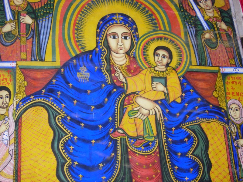 Ethiopia-Axum Cathedral-fresco-White Madonna
