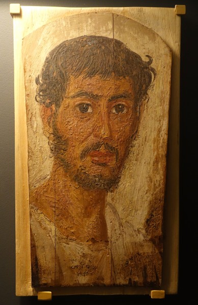 Fayum mummy portrait, Fayum agricultural region, 50-200 AD - National Museum of Natural History, United States - DSC00553