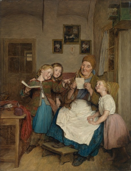 Ferdinand Georg Waldmüller Großmutter mit drei Enkelkindern 1854