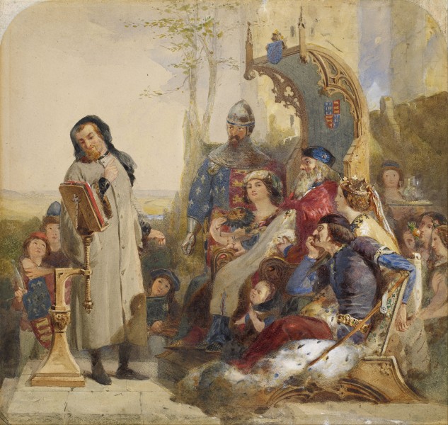 Ford Madox Brown - Chaucer at the Court of Edward III - Watercolour Version - Google Art Project