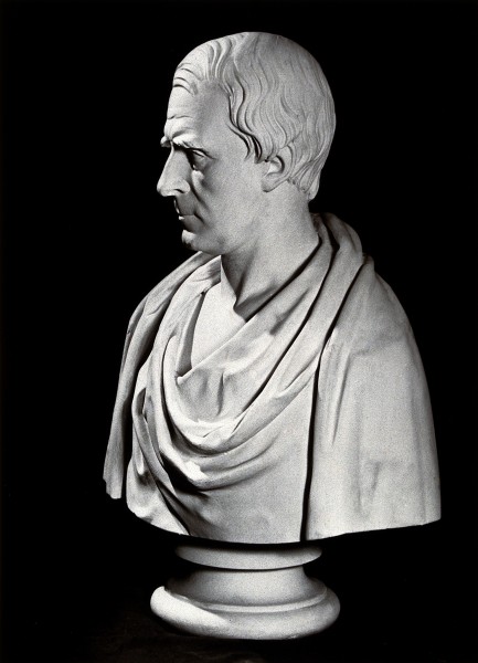 Francis Adams; a portrait bust. Photograph by Drummond after Wellcome V0025946