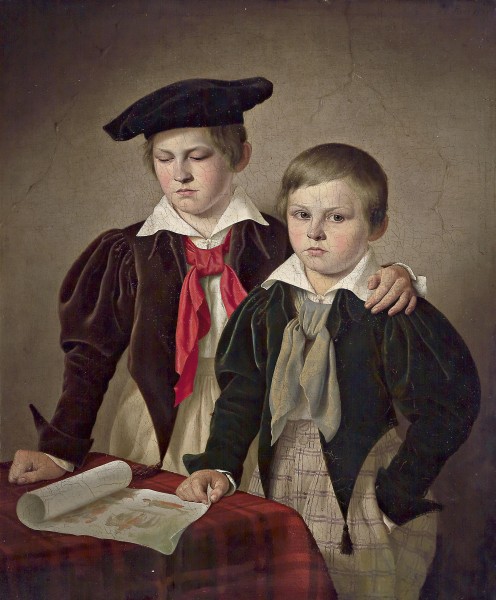 Franz Friedrich Keil Zwei Knaben am Tisch 1837