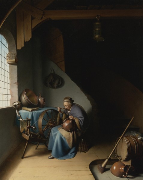 Gerard Dou- Woman Eating Porridge-1637