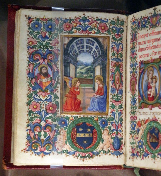 Gherardo e monte di giovanni, libro d'ore, marzo (annunciazione), firenze 1475-1500 ca. 02