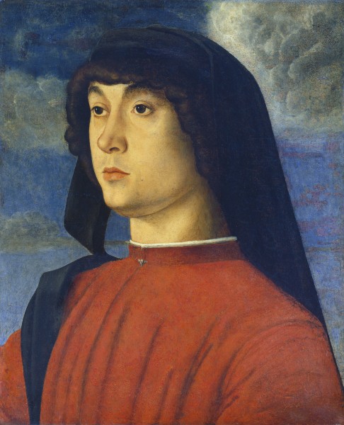 Giovanni Bellini Portrait Young Man Red