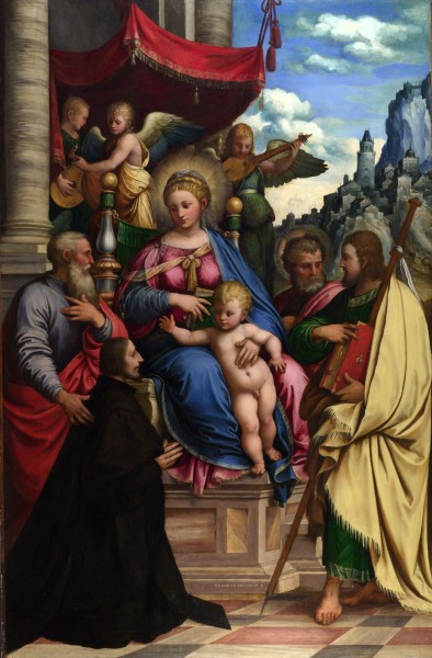 Girolamo da Treviso Madonna with Angels, Saints and a Donor