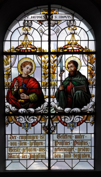 Hürbel Pfarrkirche Fenster Apostel Johannes und Thomas
