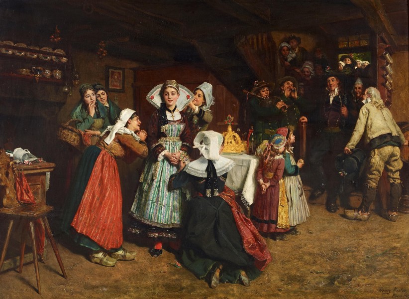 Henry Mosler Am Hochzeitsmorgen (Brautschmückung) 1883