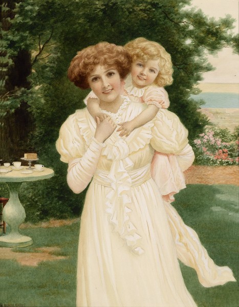 Herbert Blande Sparks Mother and child in the garden