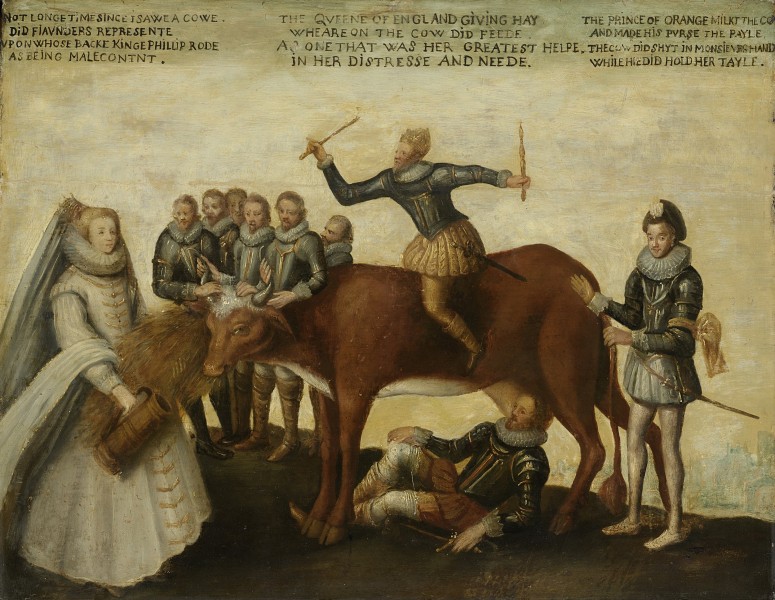 Het melkkoetje; satire op het uitbuiten der Nederlanden door de prins van Oranje Rijksmuseum SK-A-2684