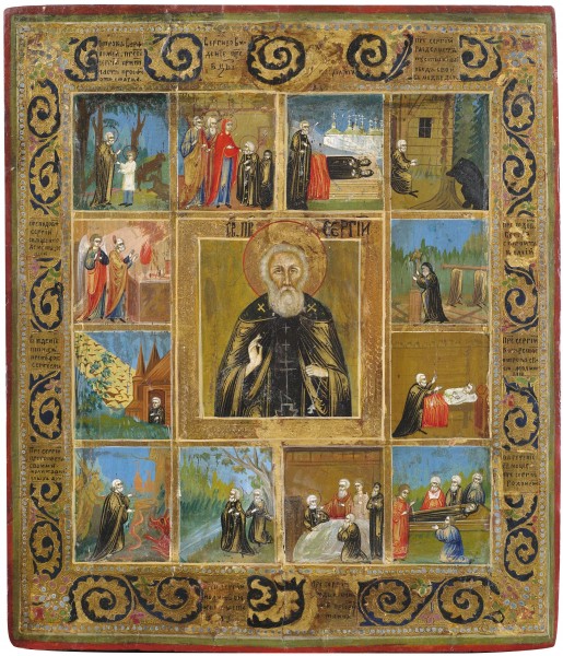 Icon Life of Saint Sergius of Radonesh 19c