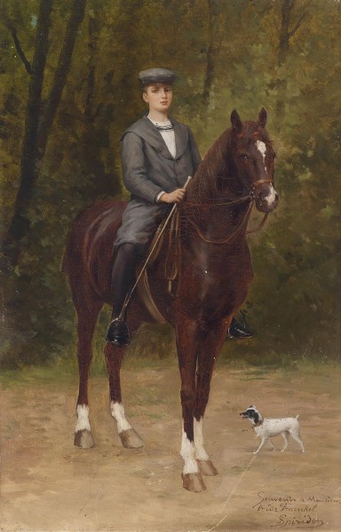 Ignace Spiridon Oskar von Fraenkel zu Pferd c1898