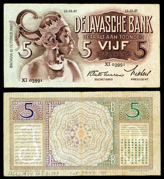 IND-78b-De Javasche Bank-5 Gulden (1937)