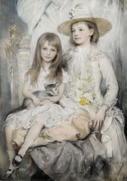 Jószef Arpád Koppay Portrait zweier Mädchen