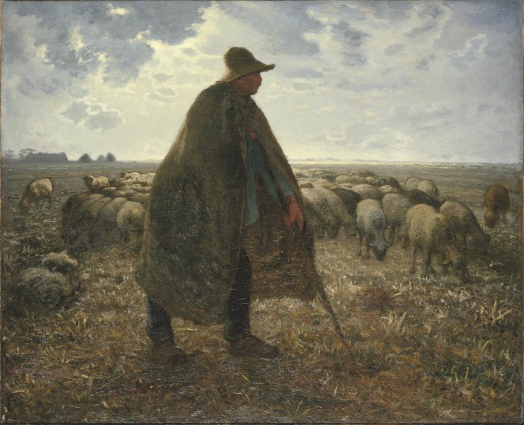 Jean-François Millet - Shepherd Tending His Flock - Google Art Project