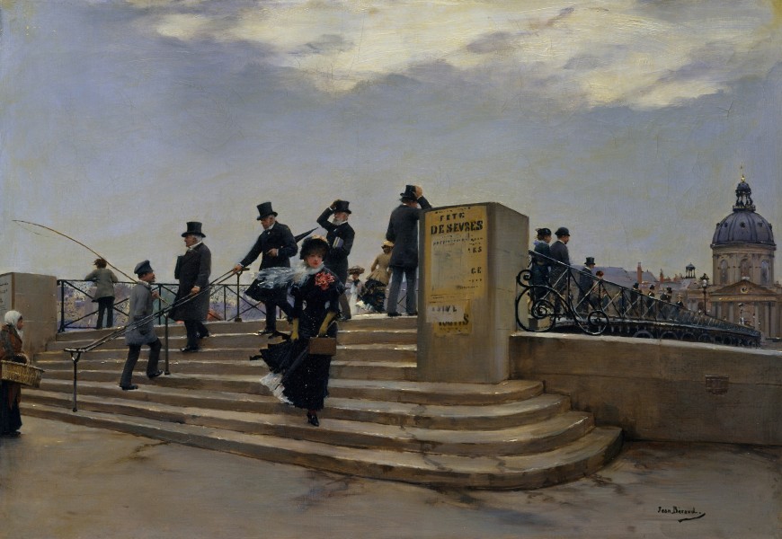 Jean Béraud A Windy Day on the Pont des Arts