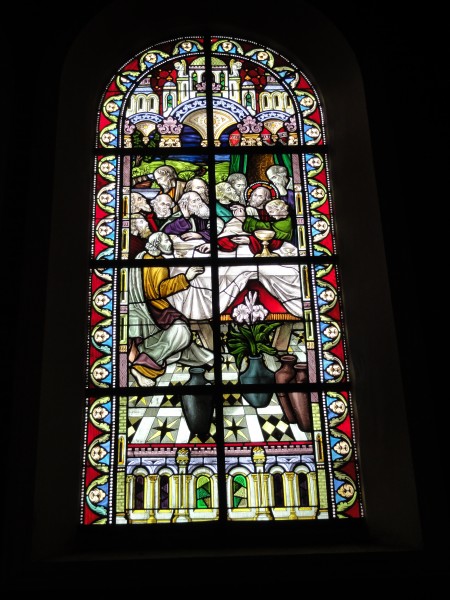 Jeumont (Nord, Fr) Église St.Martin, vitrail 08 La cène