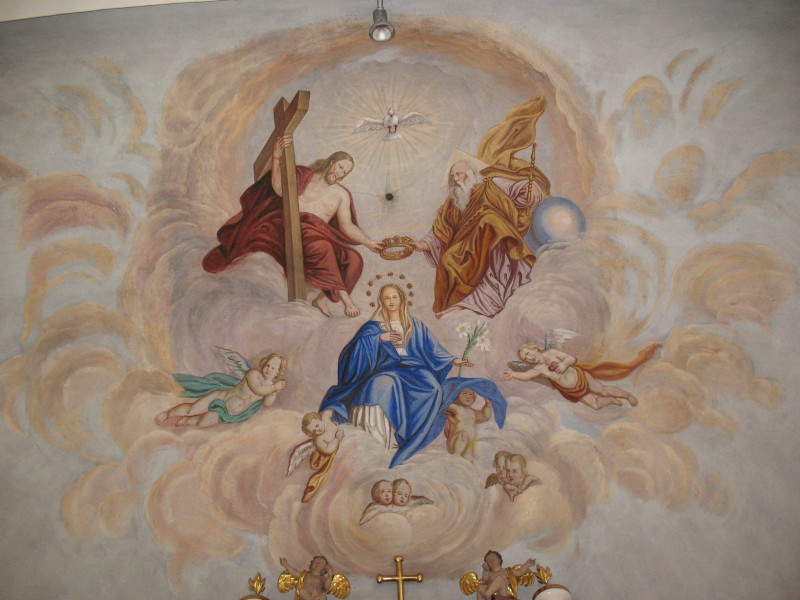 Jochberg, Wallfahrtskirche Mariae Heimsuchung, Deckenbild über dem Altar