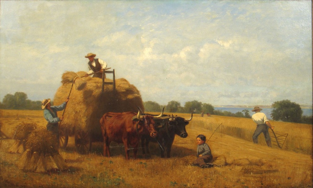 John Henry Dolph (1835-1903), Haying near New Rochelle, NY, 30 by 48 inches