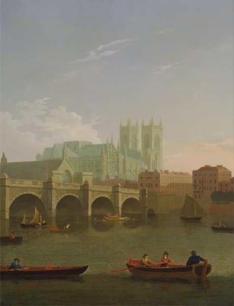 Joseph Farington - Westminster Abbey and Bridge - Google Art Project